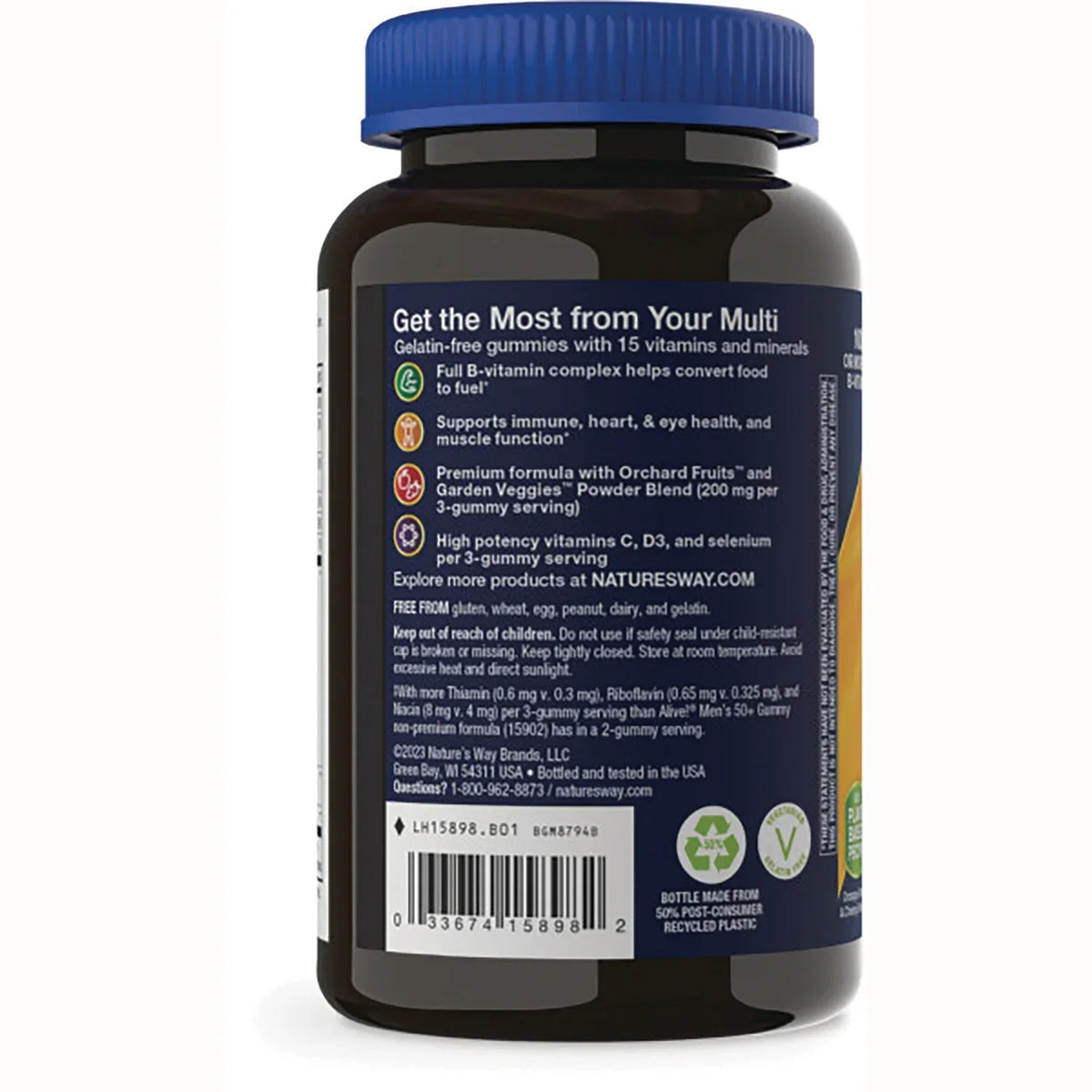Alive! Men's 50+ Premium Gummies Multivitamin