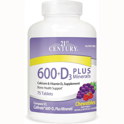 Calcium 600 + D3 Plus Minerals - Fruit Punch