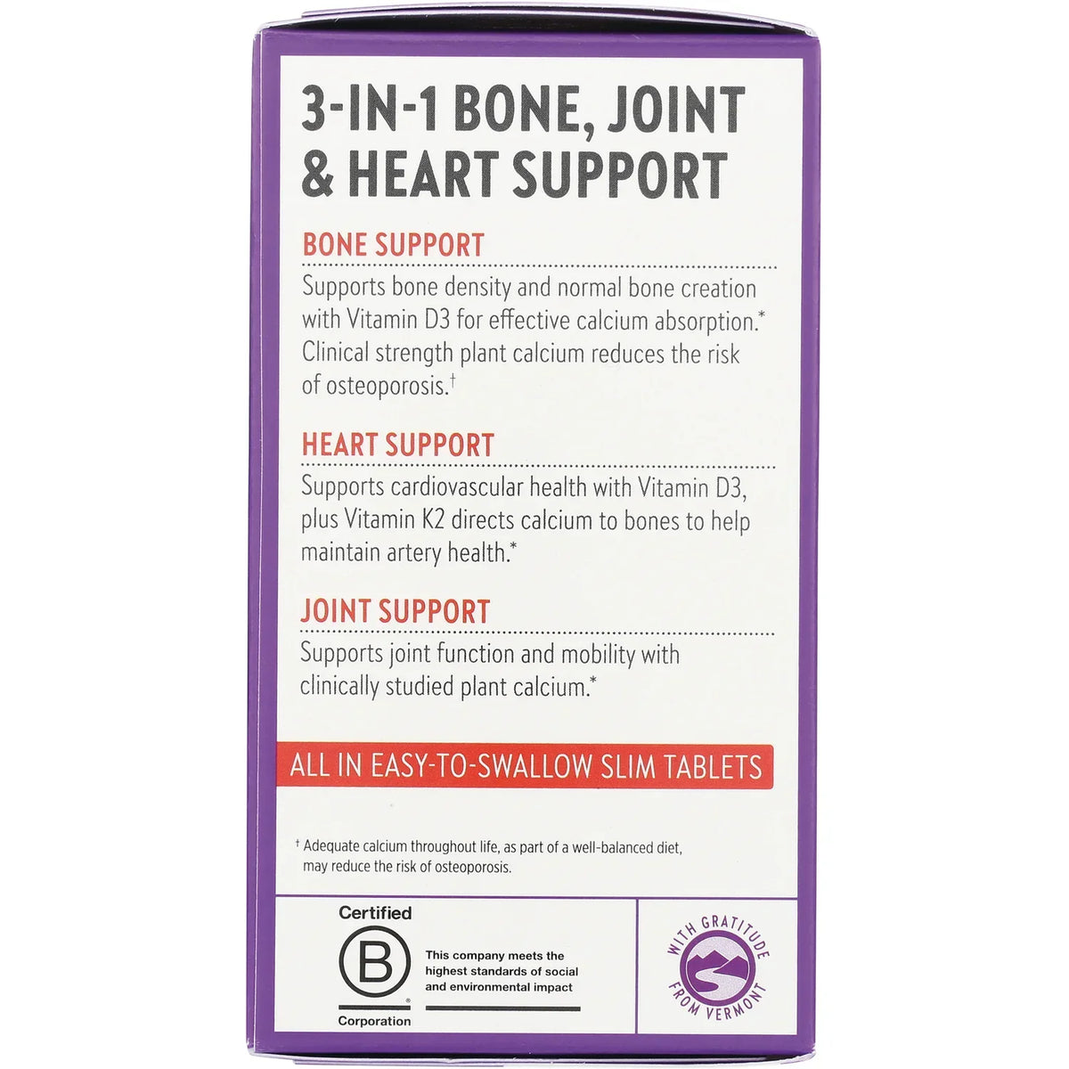 Plant Calcium Bone Strength Take Care - Slim Tablets