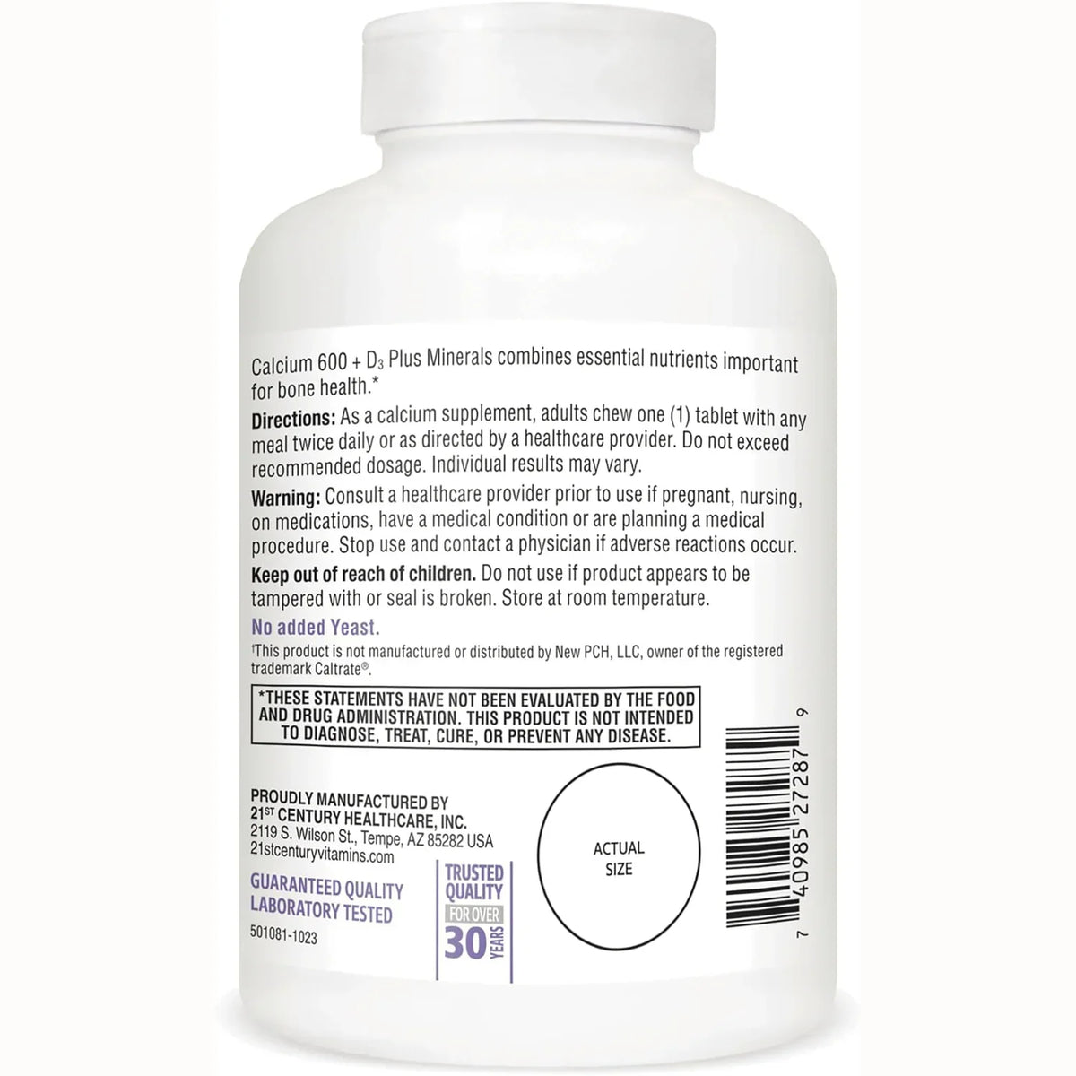 Calcium 600 + D3 Plus Minerals - Fruit Punch